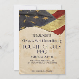 Amerikanische Unabhängigkeitstag GRILLEN Pool Part Einladung
