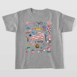 Amerikanische Unabhängigkeitstag Icons Niedlich T-Shirt