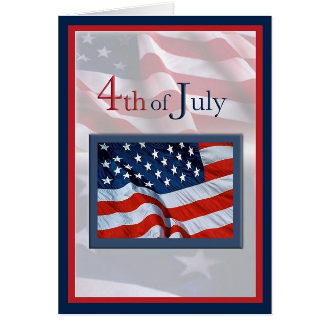 Amerikanische Unabhängigkeitstag mit Flaggenkarte (Vorne)