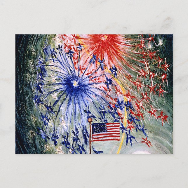 Amerikanische Unabhängigkeitstag, Nummer 1, Kunstm Postkarte (Vorderseite)