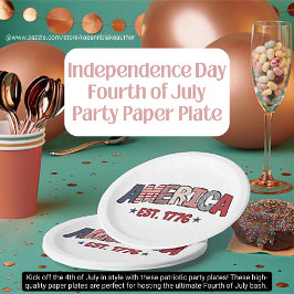 Amerikanische Unabhängigkeitstag-Papiertafel des U Pappteller