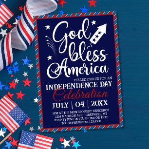 Amerikanische Unabhängigkeitstag Party Amerika Folieneinladung