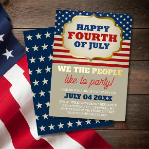 Amerikanische Unabhängigkeitstag Party Patriotisch Folieneinladung