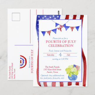 Amerikanische Unabhängigkeitstag-Party Postkarte