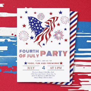 Amerikanische Unabhängigkeitstag Party Roter und B Einladung