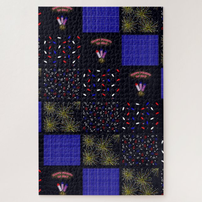 Amerikanische Unabhängigkeitstag Patchwork Pattern (Vertikal)