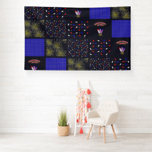 Amerikanische Unabhängigkeitstag Patchwork Pattern Banner