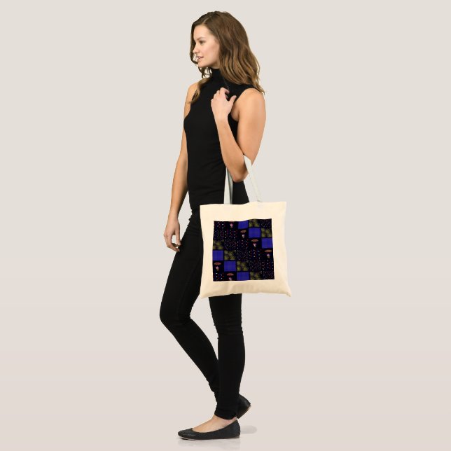 Amerikanische Unabhängigkeitstag Patchwork Pattern Tragetasche (Vorderseite (Model))