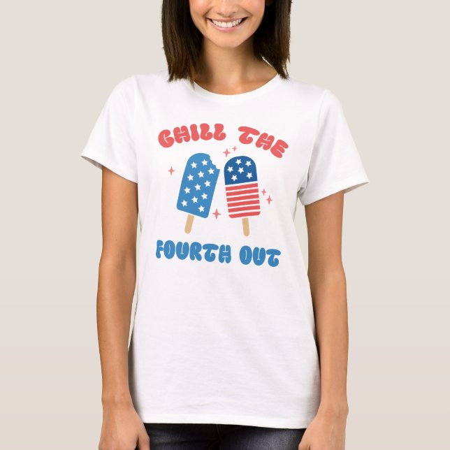 Amerikanische Unabhängigkeitstag Popsicle T-Shirt (Vorderseite)