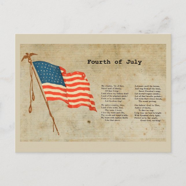 Amerikanische Unabhängigkeitstag Postkarte (Vorderseite)