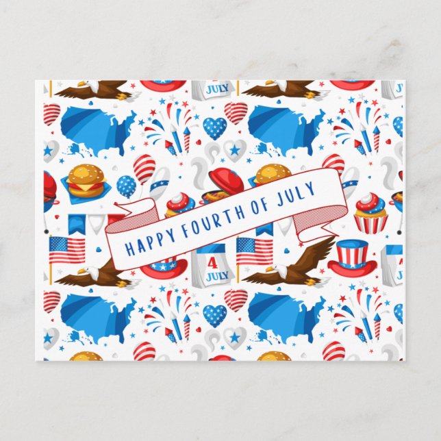 amerikanische Unabhängigkeitstag Postkarte (Vorderseite)
