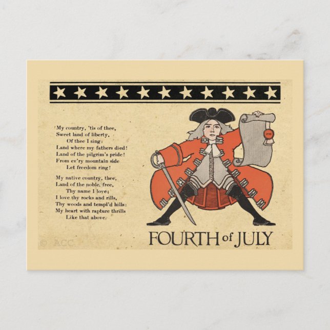 Amerikanische Unabhängigkeitstag Postkarte (Vorderseite)
