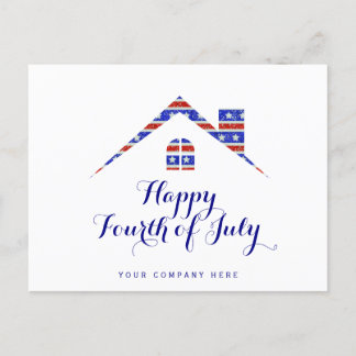Amerikanische Unabhängigkeitstag-Realty-Werbung Postkarte
