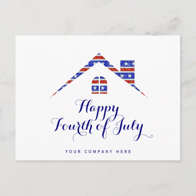 Amerikanische Unabhängigkeitstag-Realty-Werbung Postkarte (Vorderseite)