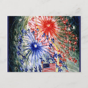 Amerikanische Unabhängigkeitstag Vintage Postkarte