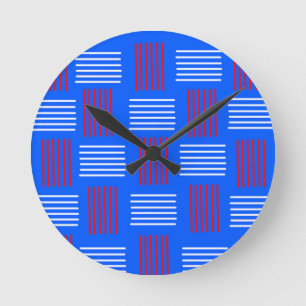Amerikanische Unabhängigkeitstag Weave  Runde Wanduhr