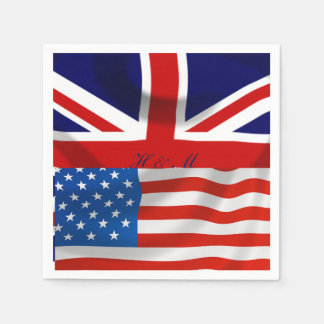 Amerikanische und britische Flagge, Königliche Hoc Serviette