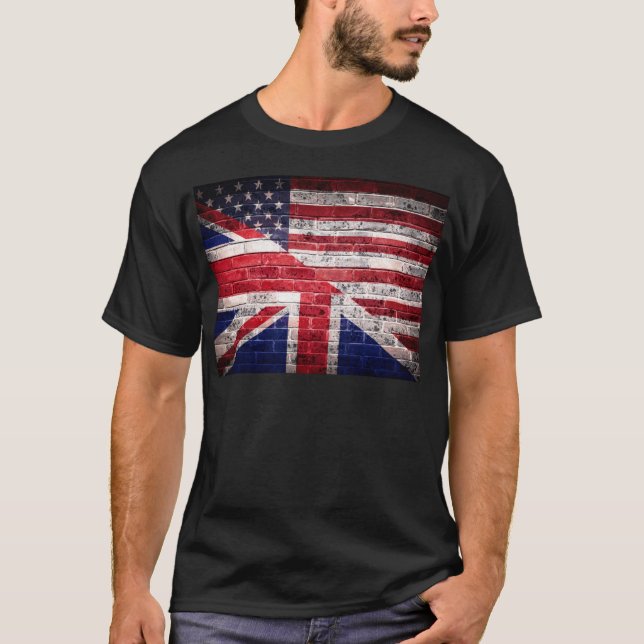Amerikanische und britische Flagge T-Shirt (Vorderseite)