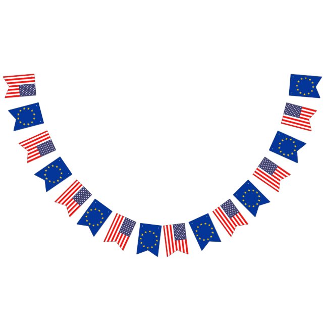 Amerikanische und europäische Hochzeitsfeier Jagdf Wimpelkette (Alle)