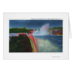 Amerikanische und Horseshoe Falls beleuchtet