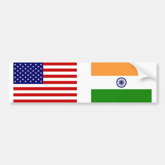 Amerikanische und indische Flaggen Autoaufkleber