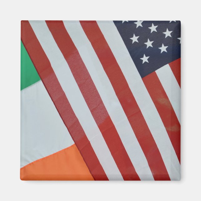 Amerikanische und irische Flaggen Magnet (Vorne)