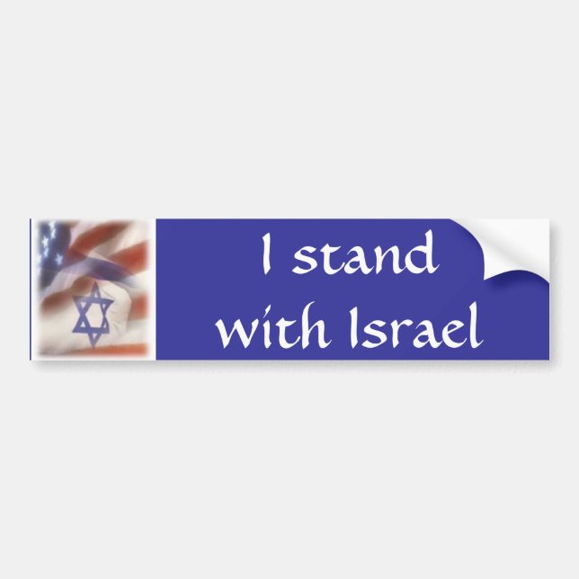 Amerikanische und israelische Flagge, die ich mit Autoaufkleber (Vorne)
