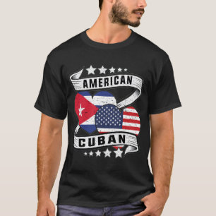 Amerikanische und kubanische Flagge Halbkubanisch  T-Shirt
