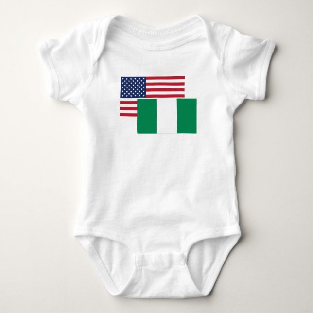 Amerikanische und nigerische Flagge Baby Strampler (Vorderseite)