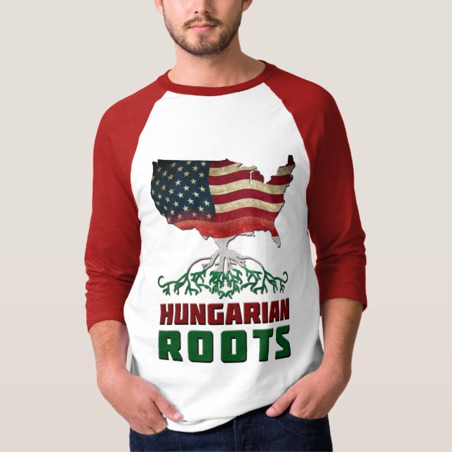 Amerikanische ungarische Wurzeln T-Shirt (Vorderseite)