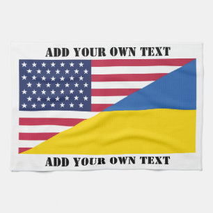 Amerikanische Unterstützung für die Ukraine Kissen Geschirrtuch