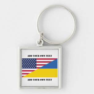 Amerikanische Unterstützung für die Ukraine Kissen Schlüsselanhänger