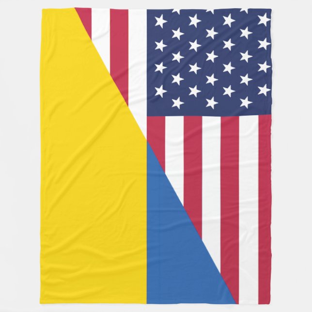 Amerikanische Unterstützung für die Ukraine Sherpa Fleecedecke (Vorderseite)