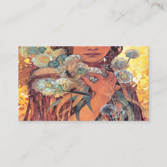 Amerikanische Ureinwohner - Alphonse Mucha Visitenkarte (Vorderseite)