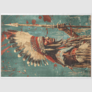 Amerikanische Ureinwohner Chief Decoupage Seidenpapier
