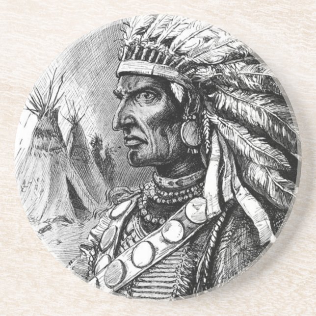 Amerikanische Ureinwohner Chief Untersetzer (Vorne)