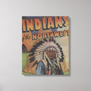 Amerikanische Ureinwohner des Nordwestens - Indisc Leinwanddruck