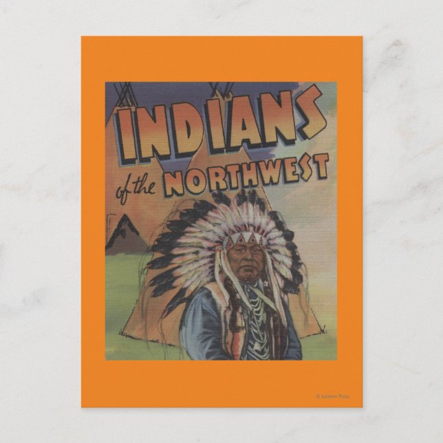 Amerikanische Ureinwohner des Nordwestens - Indisc Postkarte (Vorderseite)