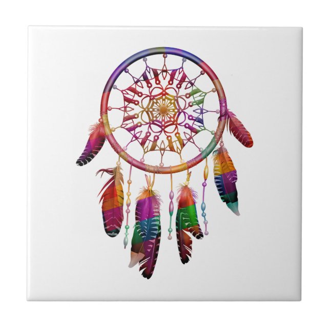 Amerikanische Ureinwohner Dreamcatcher Fliese (Vorderseite)