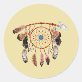 Amerikanische Ureinwohner Dreamcatcher Runder Aufkleber