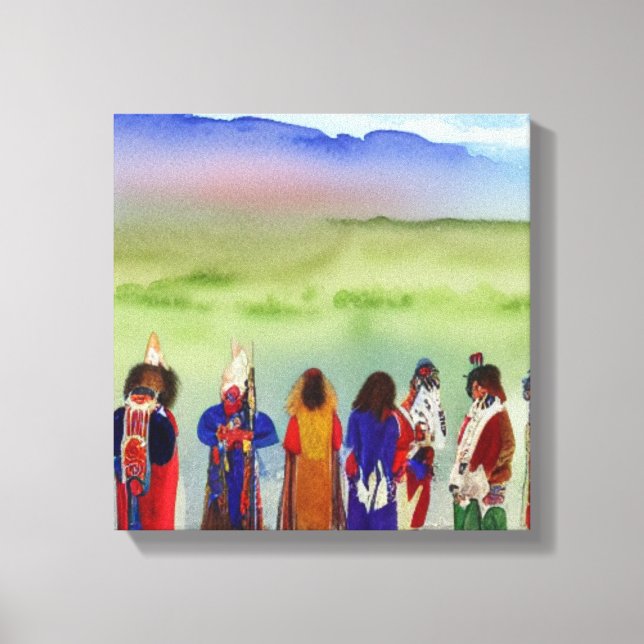 Amerikanische Ureinwohner Feiern Leinwand Kunst (Vorderseite)