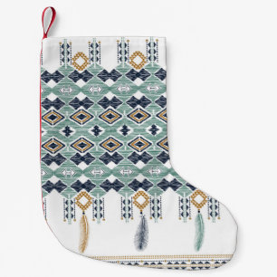 Amerikanische Ureinwohner Geometrie Nahtlose Grenz Kleiner Weihnachtsstrumpf
