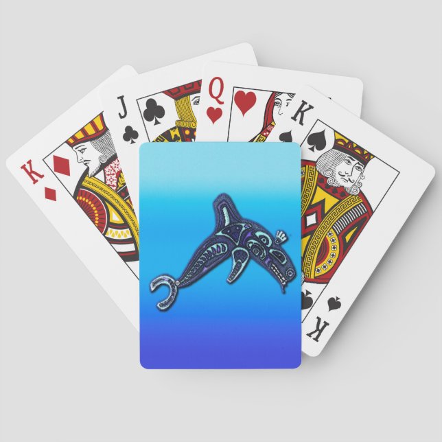 Amerikanische Ureinwohner Haida Killer Whale Spielkarten (Rückseite)