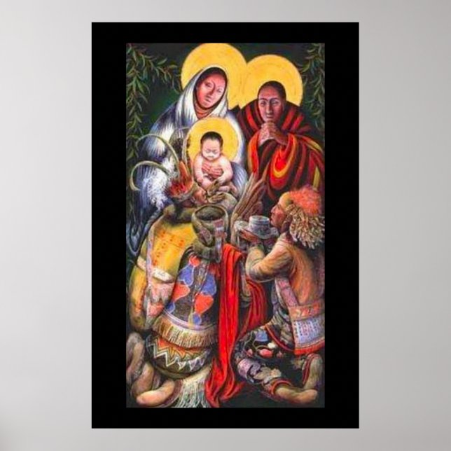 Amerikanische Ureinwohner Jesus und Heilige Poster (Vorne)