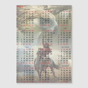 Amerikanische Ureinwohner-Kalender 2021 Magnetkarte