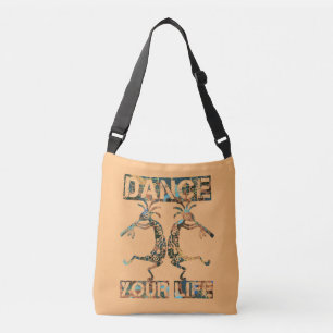 Amerikanische Ureinwohner Kokopelli - Dance Your L Tragetaschen Mit Langen Trägern