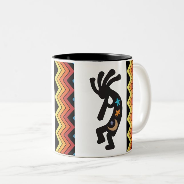 Amerikanische Ureinwohner Kokopelli Zwei-Tone-Kaff Zweifarbige Tasse (VorderseiteRechts)