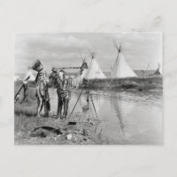 amerikanische Ureinwohner mit Blick auf Foto Negat