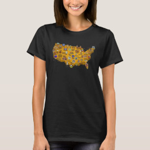 Amerikanische Ureinwohner Native Tribes Map T-Shirt