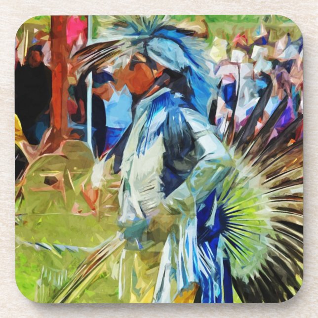 amerikanische Ureinwohner Pow Wow Tänzer Getränkeuntersetzer (Vorderseite)
